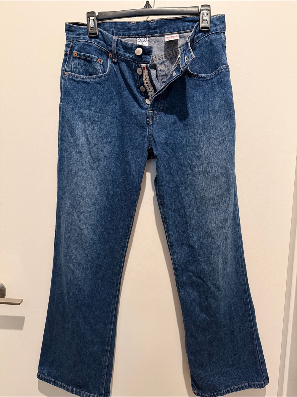 Vintage Lucky Brand American Made Dungarees Dark Blue Bootcut Jeans - Picture 3 of 10